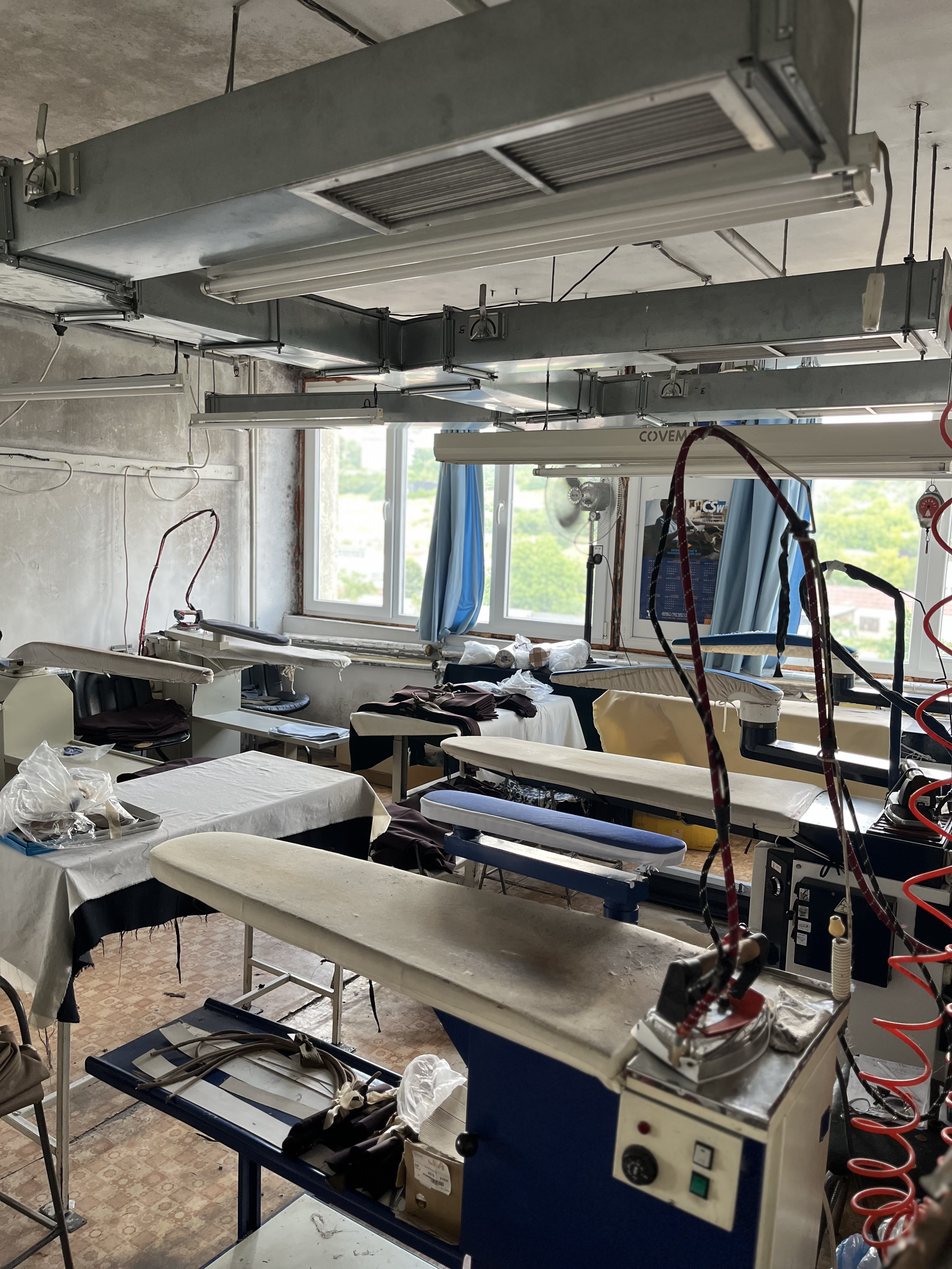 DIMTEX ironing and finishing area for garment production